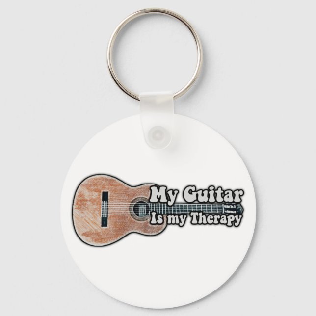 Llavero Mi guitarra es mi terapia. (Anverso)