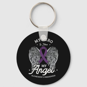 Llavero Mi héroe ahora es la conciencia de mi ángel alzhei