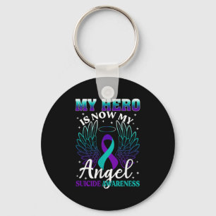 Llavero Mi héroe ahora es mi ángel Suicidio Turquesa S