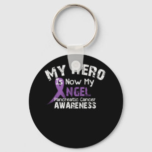 Llavero Mi héroe ahora es mi cáncer pancreático de ángel