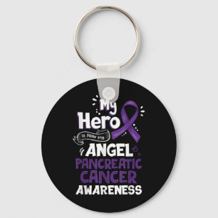Llavero Mi héroe ahora es mi cáncer pancreático de ángel