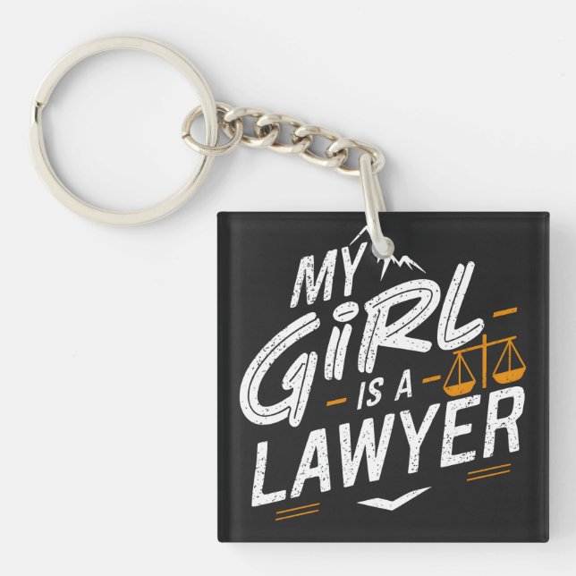 Llavero Mi hija es abogada por papá orgulloso y mamá orgul (Frente)