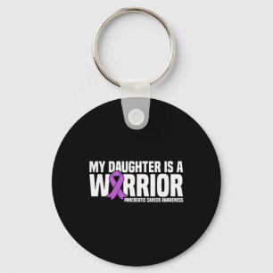 Llavero Mi Hija Es Guerrero Pancreatic Purple Ribbon Su