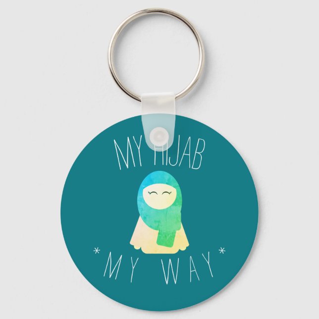 Llavero mi hijab green keychain muslim chica (Anverso)