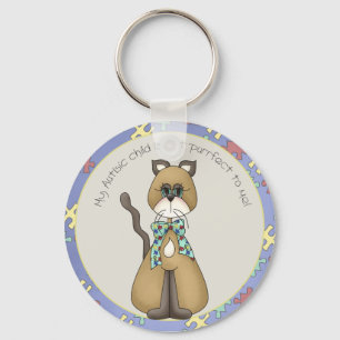 Llavero Mi hijo autista es sólo perfecto para mí Keychain