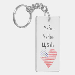 Llavero Mi hijo mi héroe mi marinero NAVY Mom Keychain