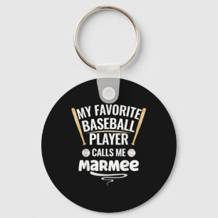 Llavero Mi jugador favorito de béisbol me llama Marmee