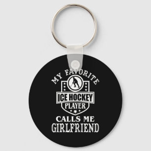Llavero Mi jugador favorito de hockey me llama Hielo Novia