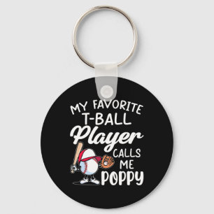 Llavero Mi jugador favorito de T-ball me llama Poppy en el