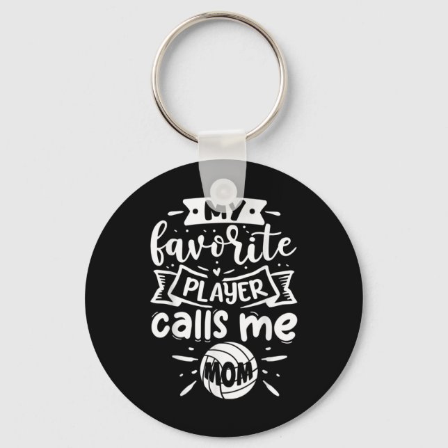 Llavero Mi jugador favorito me llama voleibol de mamá (Anverso)