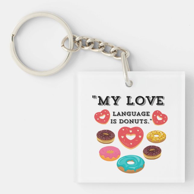 LLAVERO MI LENGUAJE DE AMOR ES DONUTS (Frente)