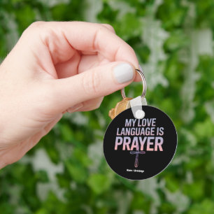Llavero Mi Lenguaje De Amor Es Oración Jesús Diseño Cristi