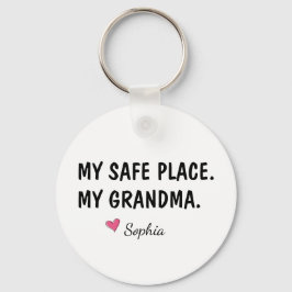 Llavero Mi Lugar Seguro Mi Abuela Personalizado