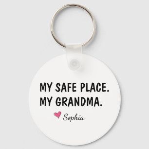 Llavero Mi Lugar Seguro Mi Abuela Personalizado