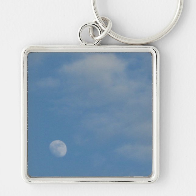 Llavero Mi luna de día - Gran cadena de teclas cuadradas p (Frente)