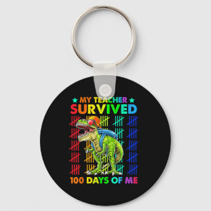 Llavero Mi maestro sobrevivió 100 días de mí Dinosaurio T-