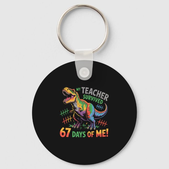 Llavero Mi maestro sobrevivió 67 días de escuela 67 meme D (Anverso)