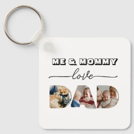 Llavero Mi mamá ama a papá 3 fotos Collage