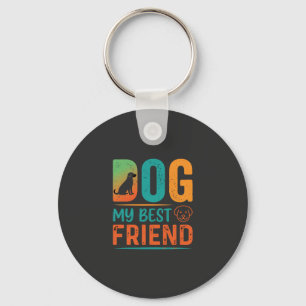 Llavero Mi Mejor Amigo Perro Diseño Retro