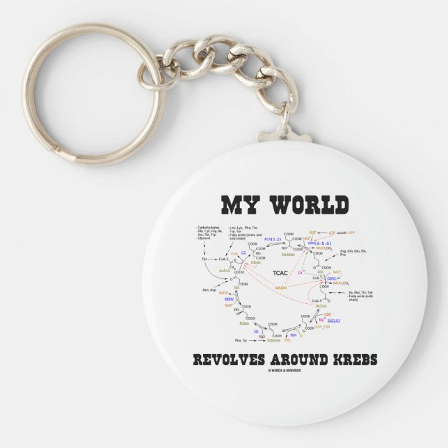 Llavero Mi mundo gira alrededor de los krebs (ciclo energé (Frente)
