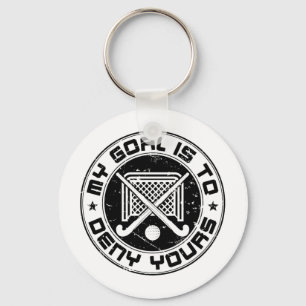 Llavero Mi objetivo es negar a tu portero de hockey