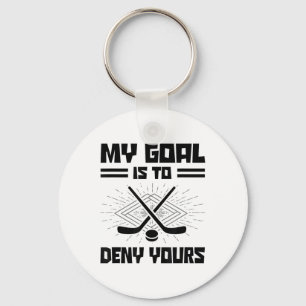 Llavero Mi objetivo es negar al tuyo jugador de hockey sob