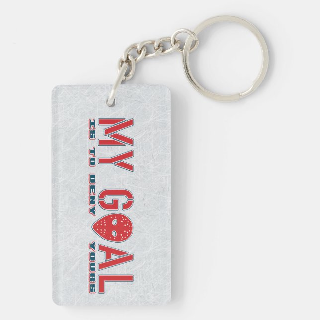 Llavero Mi objetivo, hockey sobre la máscara de la máscara (Atrás)