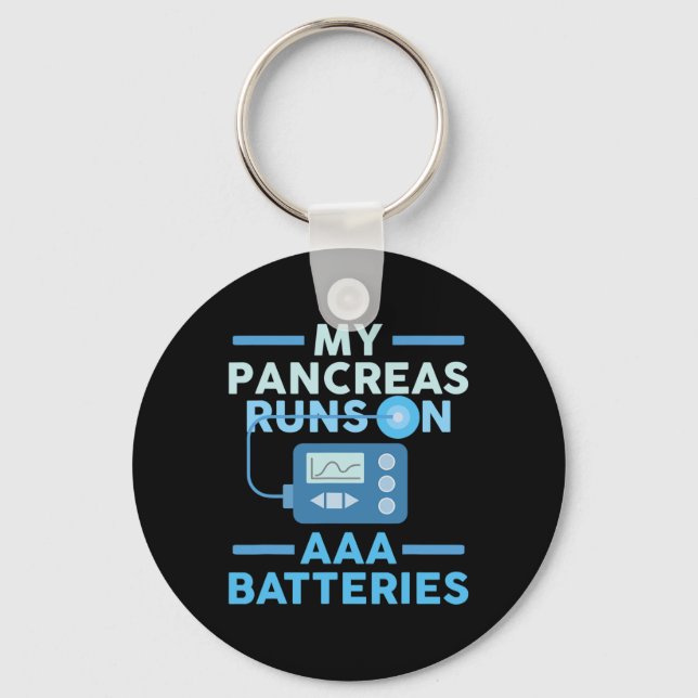 Llavero Mi Páncreas Funciona Sobre Las Baterías AAA Diabet (Anverso)