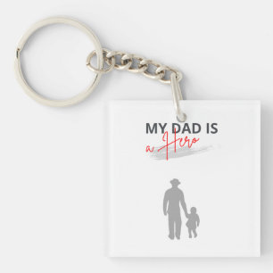 Llavero Mi papá es un héroe Diseño del Día del Padre min