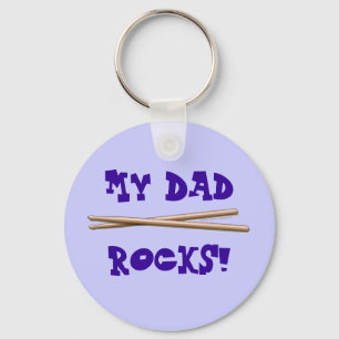 Llavero Mi papá roca baquetas para padre tamborero