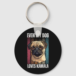 Llavero Mi perro ama a los amantes de Kamala Pug