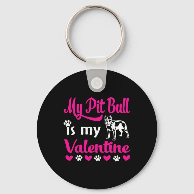Llavero Mi Pitbull es mi San Valentín  (Anverso)