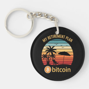 Llavero Mi Plan de Jubilación Bitcoin Playa Atardecer