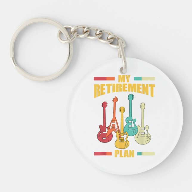 Llavero Mi plan de retiro guitarra eléctrica Cadena musica (Frente)