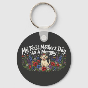 Llavero Mi primer día de la madre como mamá perruna Retrie