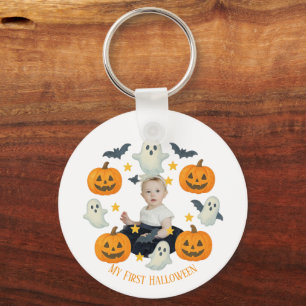Llavero Mi primera Halloween Calabaza y guirnalda -