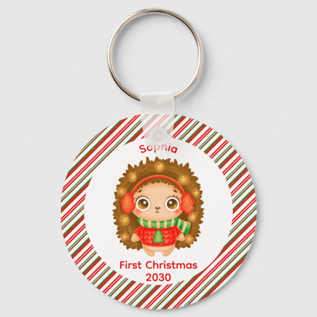 Llavero Mi primera navidad linda bebé bebé se llama navida (Anverso)