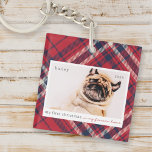 Llavero Mi primera Navidad para siempre en casa Mascota fo<br><div class="desc">Este diseño simple y clásico está compuesto por tipografía de la síspera y agrega una foto de un mascota personalizado. "Mi primera Navidad en mi casa para siempre" adorna el diseño.</div>