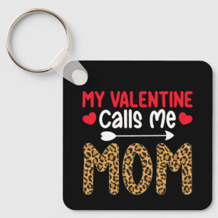 Llavero Mi San Valentín me llama mamá Leopardo Bufalo Cuad