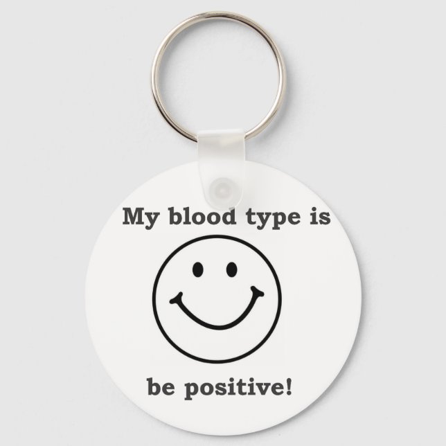 Llavero Mi sangre es B+ (Anverso)