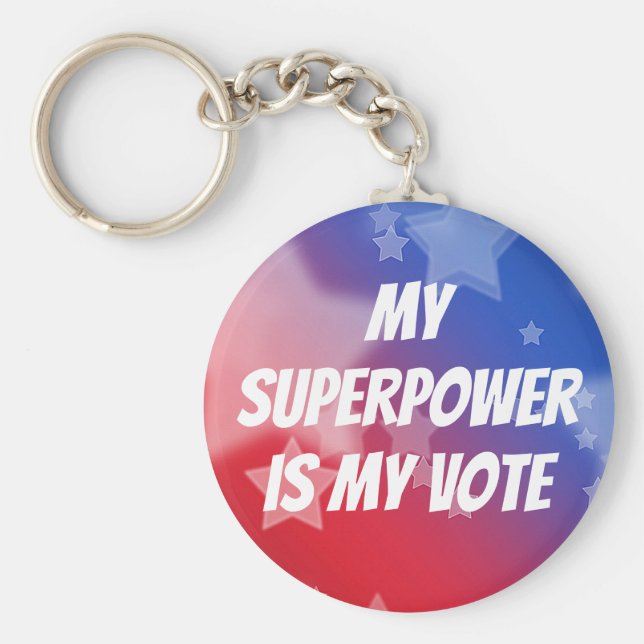 Llavero Mi superpoder es mi voto (Frente)