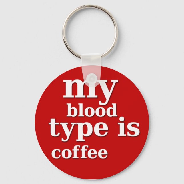 Llavero Mi tipo de sangre es café (Anverso)