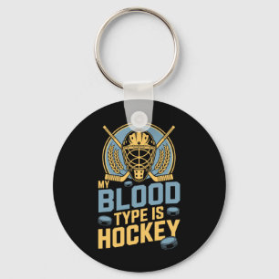 Llavero Mi tipo de sangre es hockey, entrenador de jugador