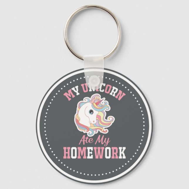 Llavero Mi unicornio comió mi hogar (Anverso)