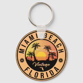 Llavero Miami Beach Florida Fl Vintage Souvenir