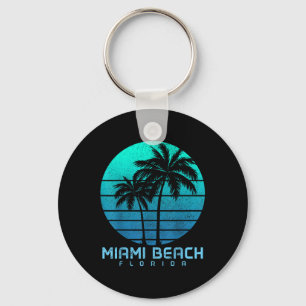 Llavero Miami Beach Florida Vintage Palm Trees Beach Souve