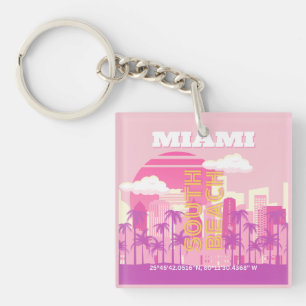 Llavero Miami Beach, Miami Arte de Viajes, Cuarto Preppy,