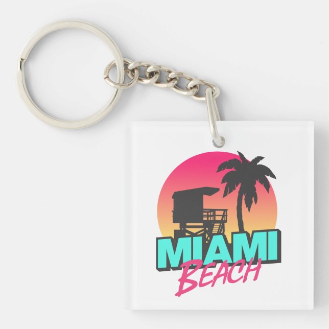 Llavero Miami Beach Travel Vintage (Frente)