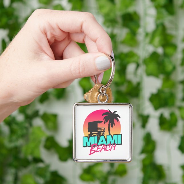 Llavero Miami Beach Travel Vintage (Mano)