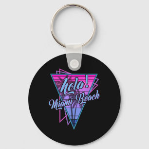 Llavero Miami Retro - Hola Miami Beach Florida Vintage
